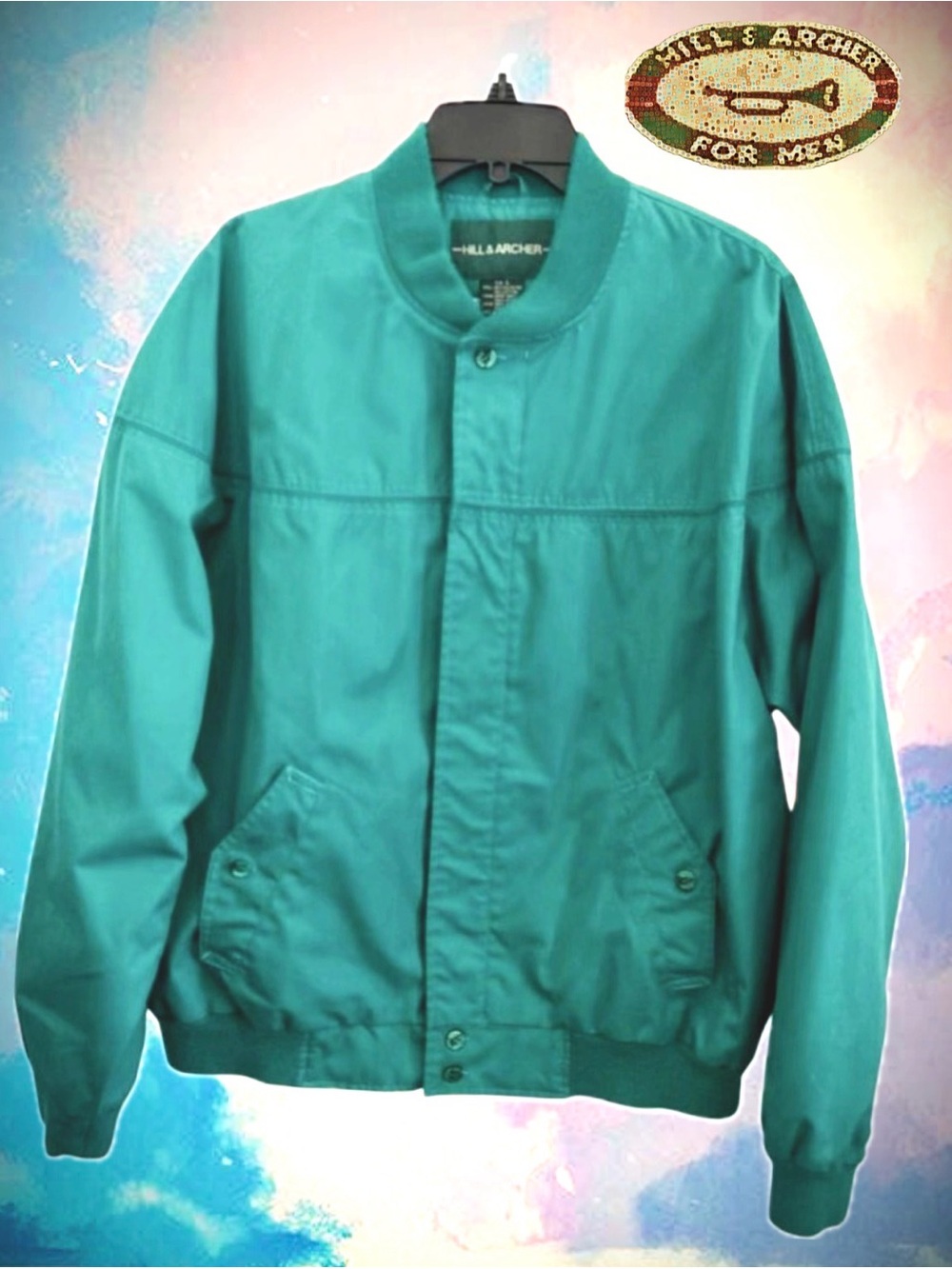Hill & Archer Teal Bomber Jacket - Picture 8 of 8